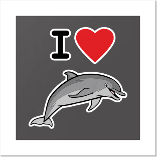 I Love Bottlenose Dolphins Posters and Art